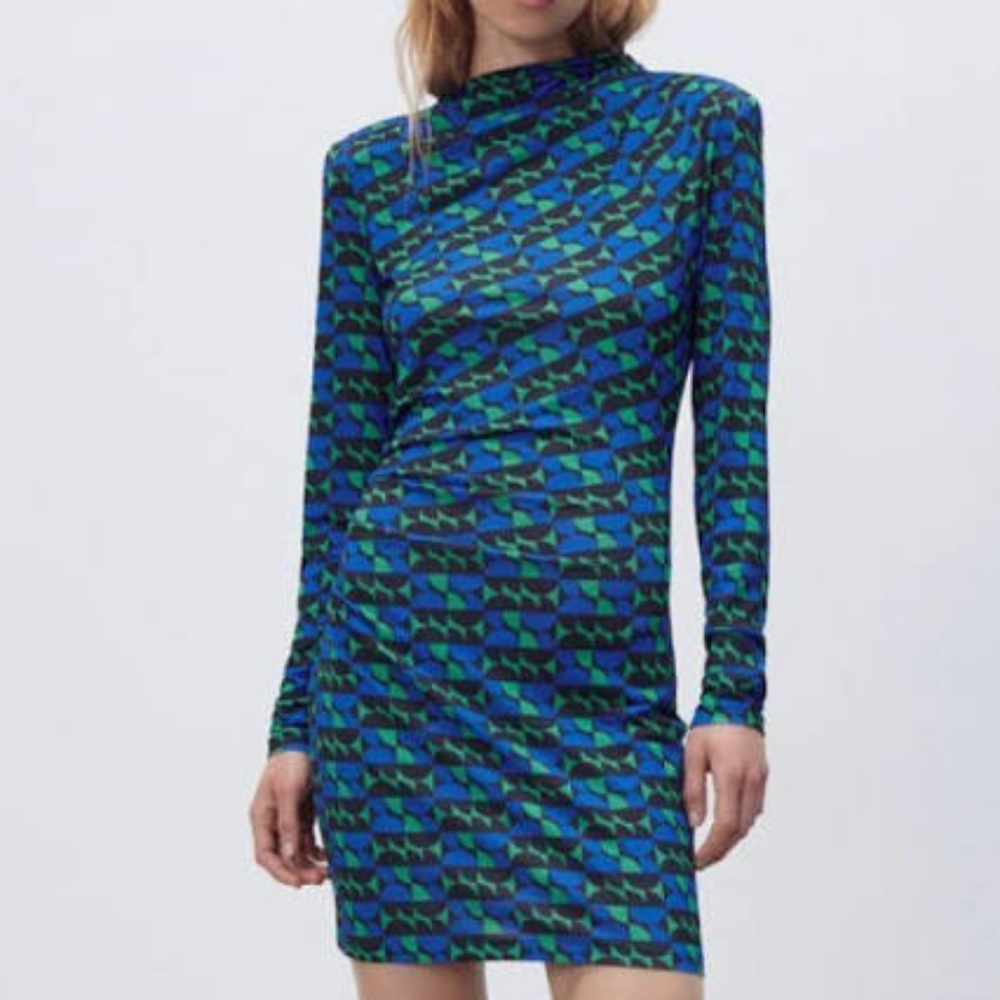 Mini long sleeve colorful dress from Zara